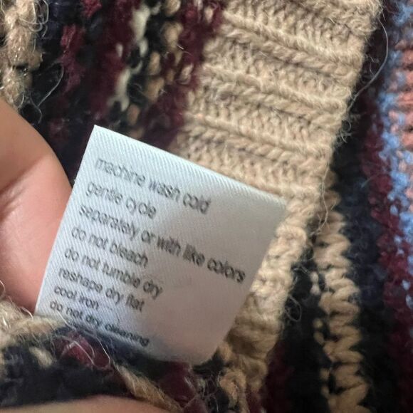 Anthropologie Elsamanda Striped Alpaca Wool Blend Chunky Knit Sweater Made Italy - Picture 13 of 13